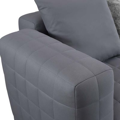 Calgary 4-Seater Fabric Sofa with Stool - Grey - With 5-Year Warranty